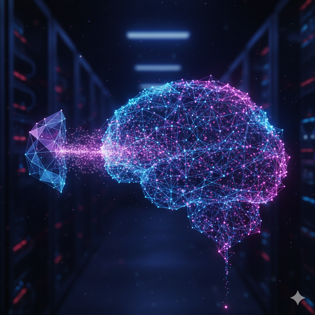 Abstract representation of an AI neural network